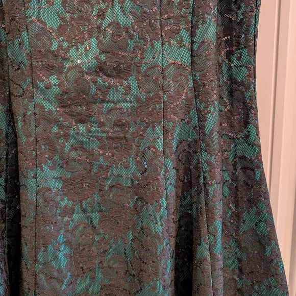 INC International Concepts Teal and Black Sequin Dress - Picture 5 of 7